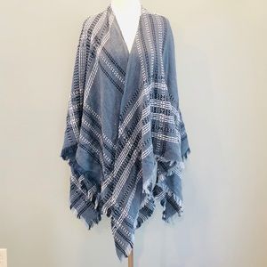 Lauren Conrad Blue Plaid Ruana